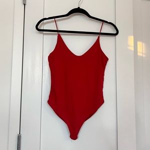 Red Cami Bodysuit - Size Small